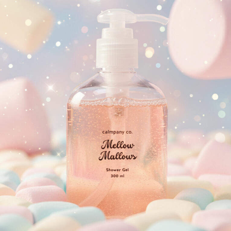 Calmpany Co Mellow Mallows Shower Gel. Gentle shower gel for all.