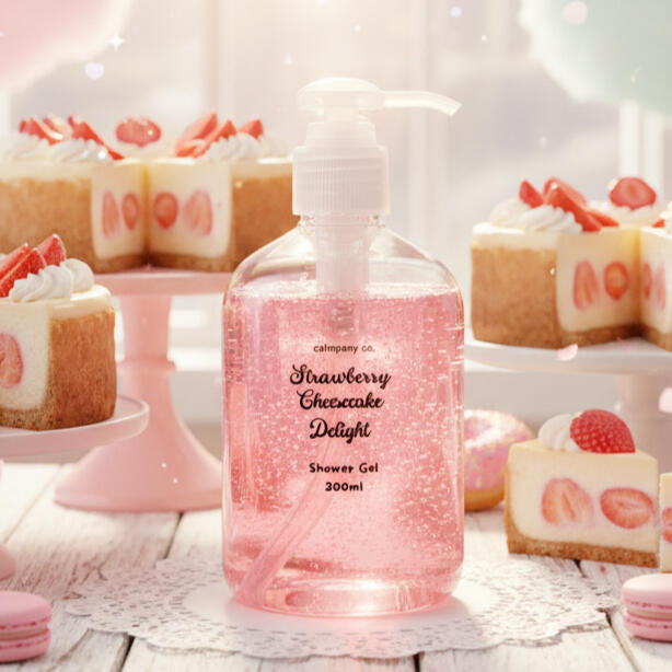 Strawberry Cheesecake Delight Shower Gel Calmpany Co Strawberry Cheesecake Delight Shower Gel. Gentle shower gel for all.