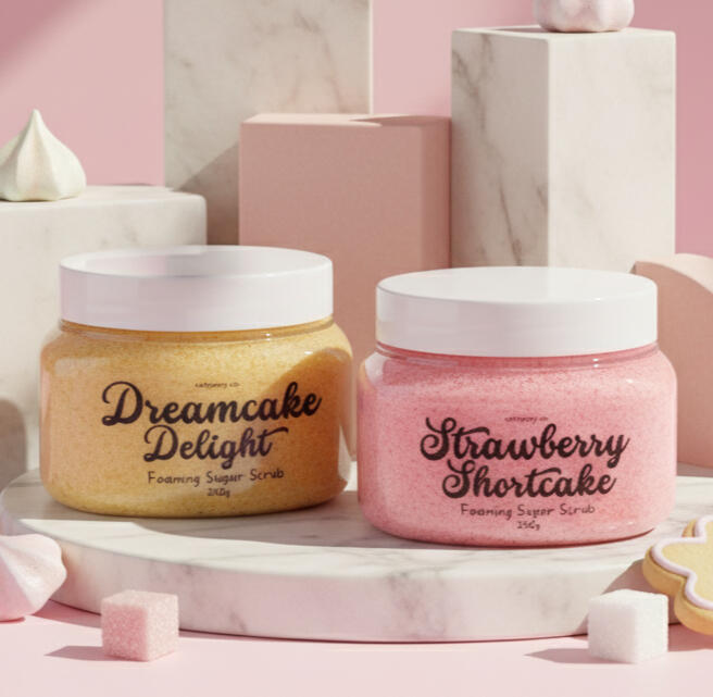 Calmpany Co Strawberry Shortcake Foaming Sugar Scrub.